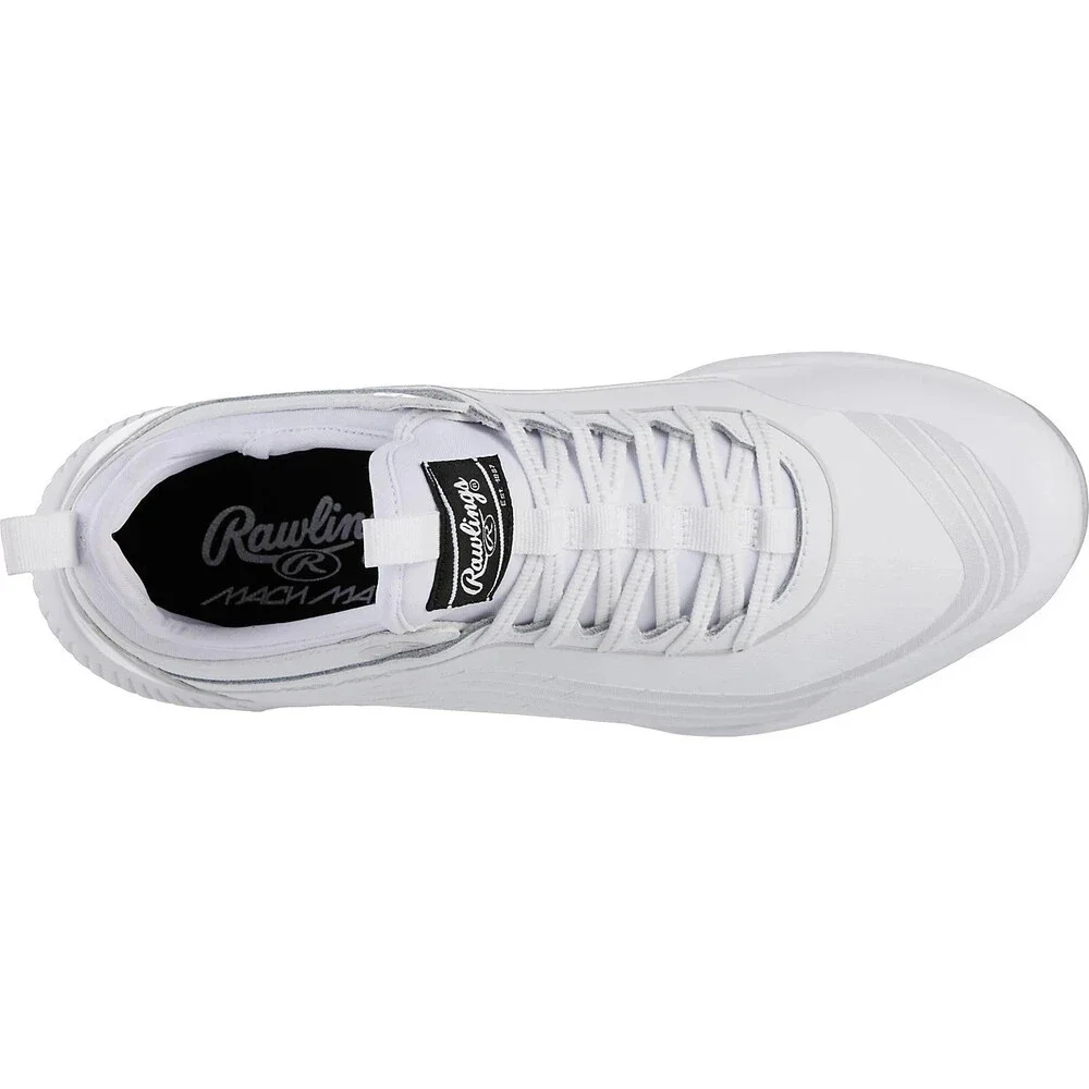 Rawlings Bullpen 174930 Men's White Gray Lace Up Metal Baseball Cleats UWU1055
